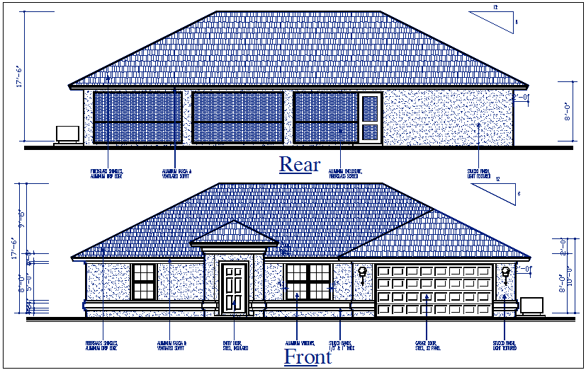 Plan elevation detail dwg file