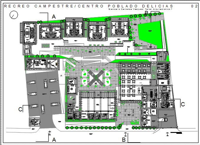AutoCAD Plan of Recreation Centre Layout and Design