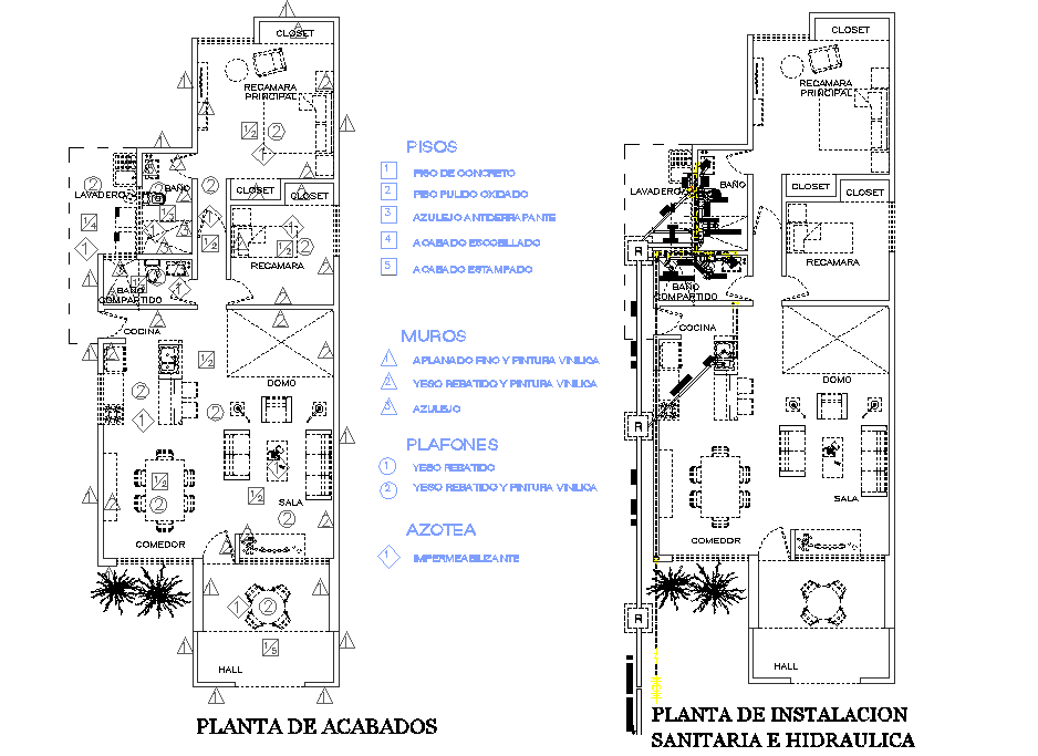 Plan installation sanitary and hydraulic layout file