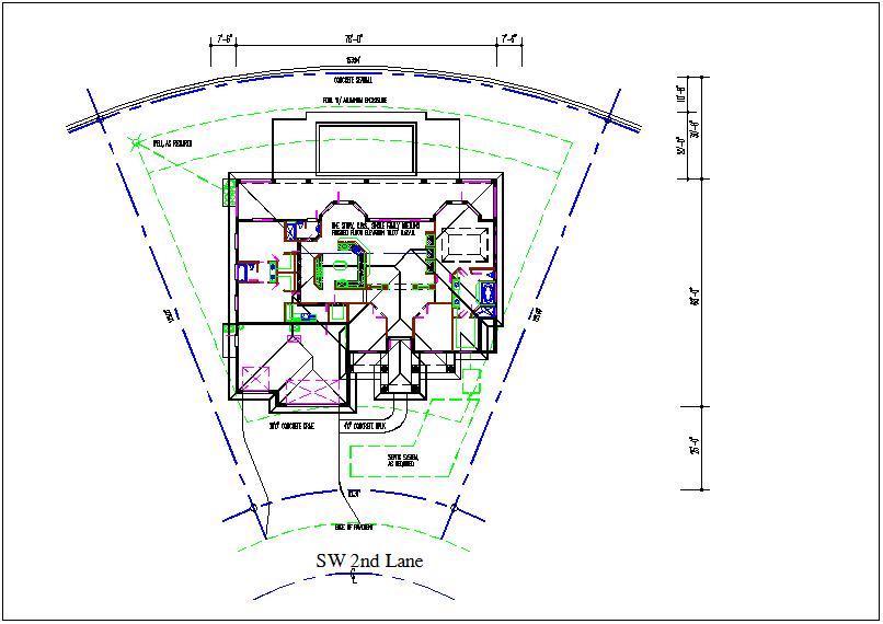 Plan layout map and design layout view of house detail view dwg file