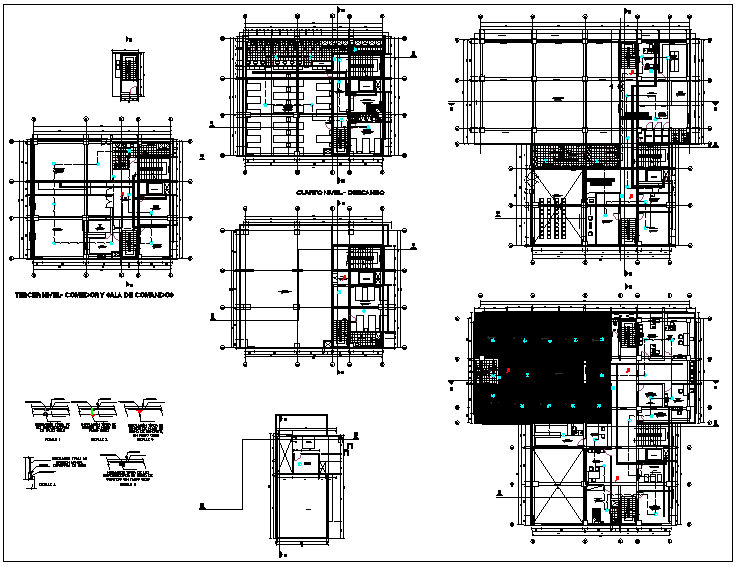 Plan layout view of Office building dwg file