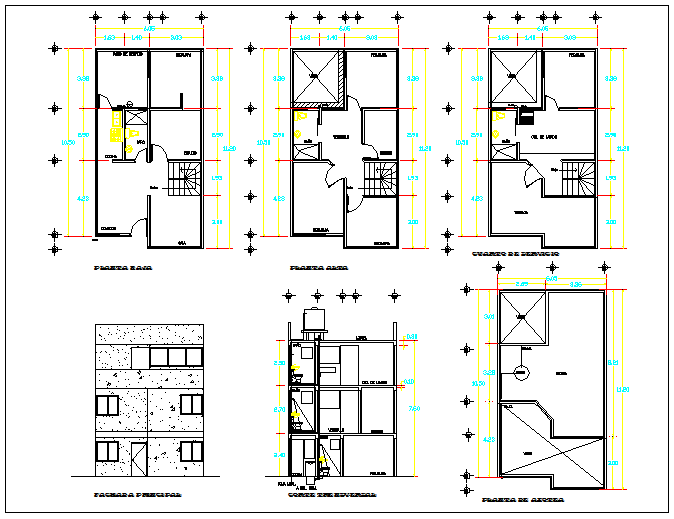 Plan layout view of residential housing plan detail dwg file