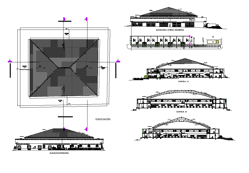 Plan market architecture dwg file