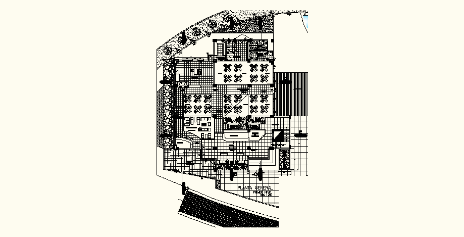 Continental Plan Hotel In AutoCAD File