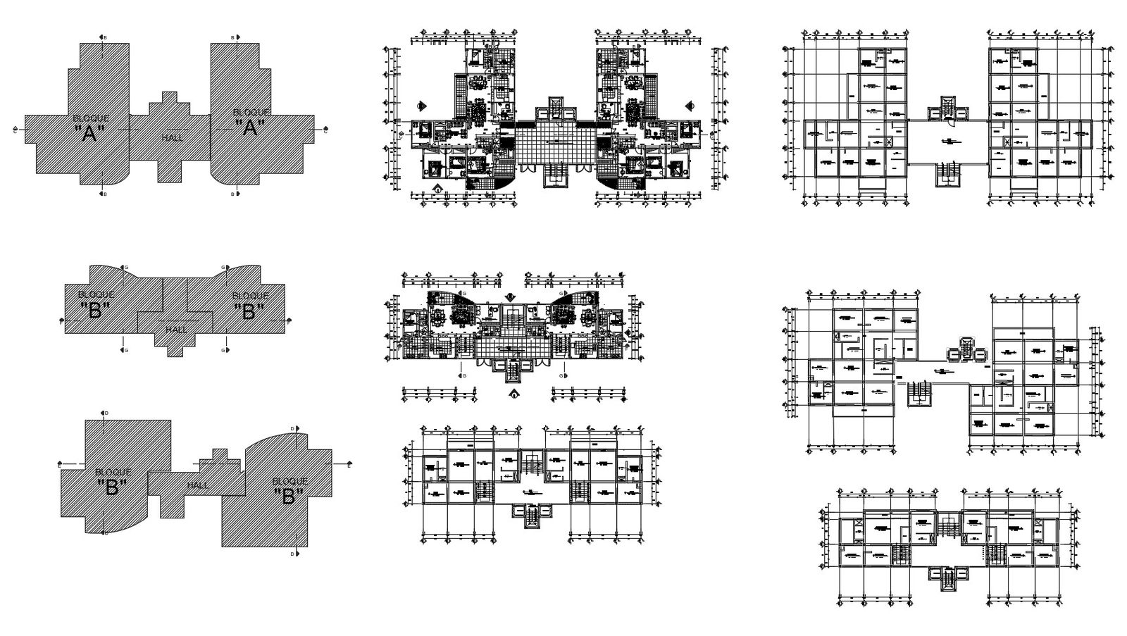 Plan of Residential apartment with detail dimension in autocad