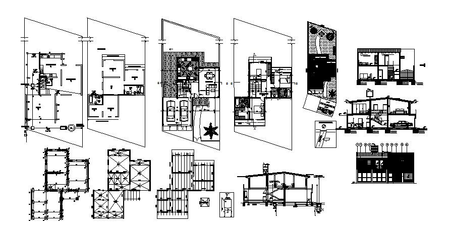 Plan of Residential home in dwg file