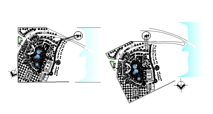 Plan of Residential house with elevation and section in AutoCAD file