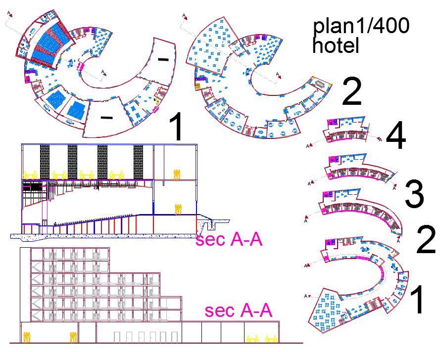 Plan of a hotel 