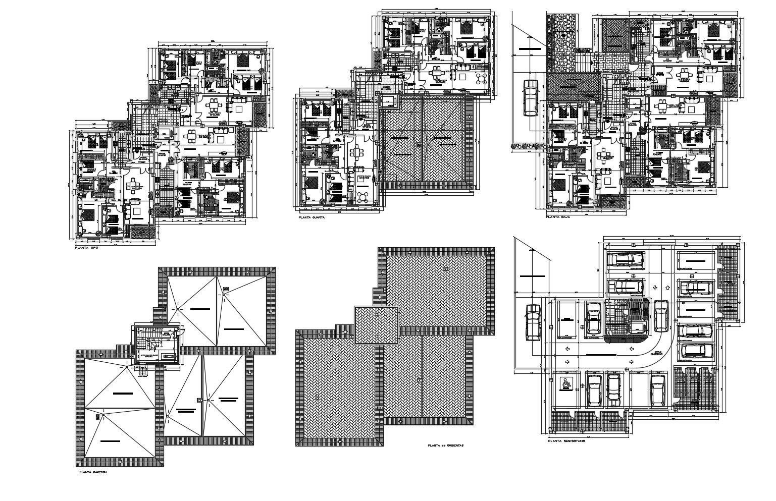 Residential design with furniture detail in DWG file