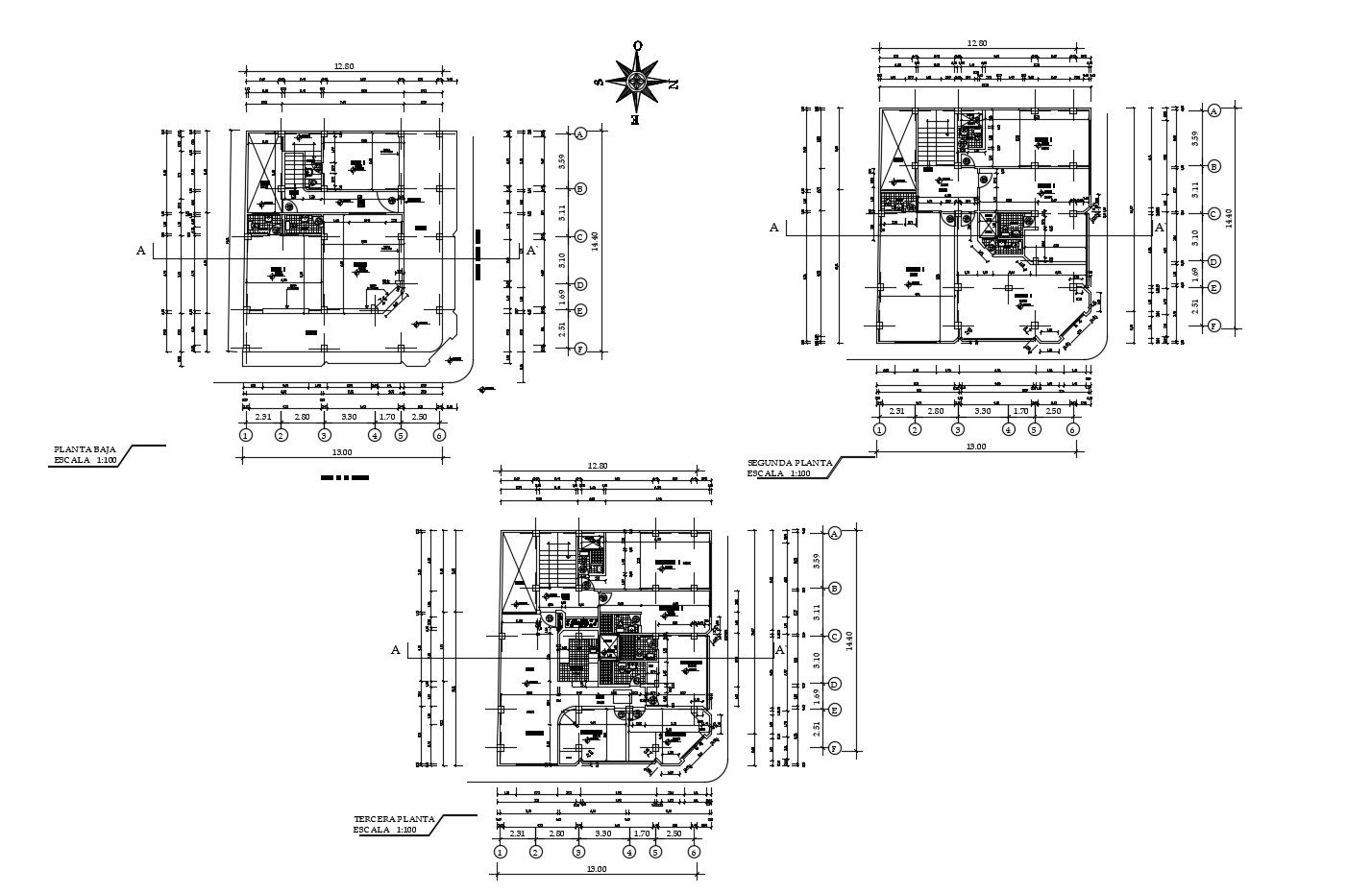 Residential building plans  in AutoCAD file