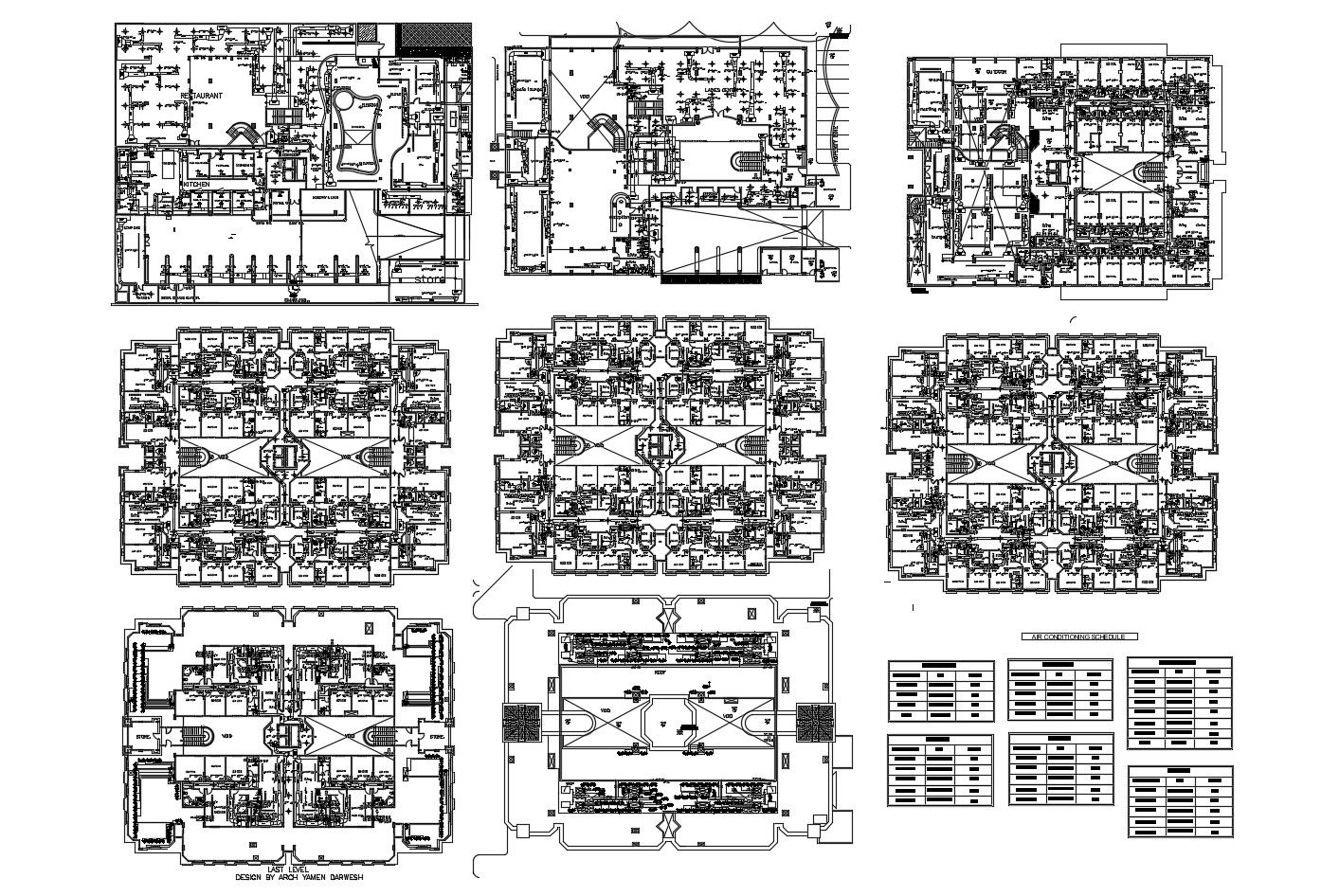 Plan of a residential building with detail dimensions in dwg file