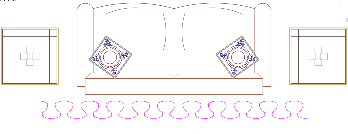 Sofa Set and Side Tables Plan DWG File for Interiors
