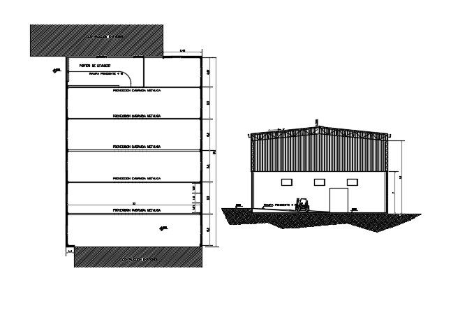 Industrial building plan in AutoCAD file