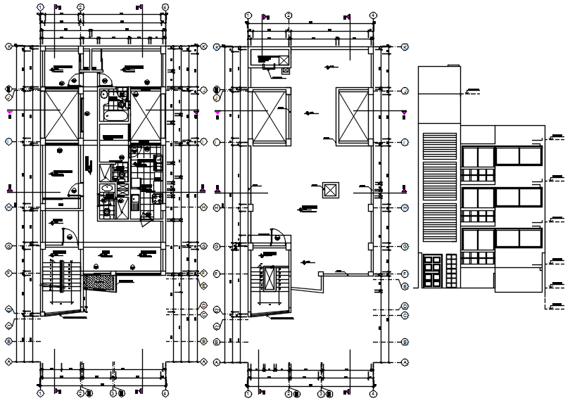 Plan of apartment 7.90mtr x 19.95mtr with detail dimension in dwg file