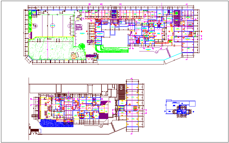 Plan of architectural faculty for university dwg file
