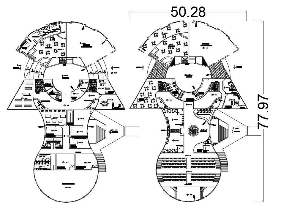 AutoCAD building design with detail dimension in DWG file
