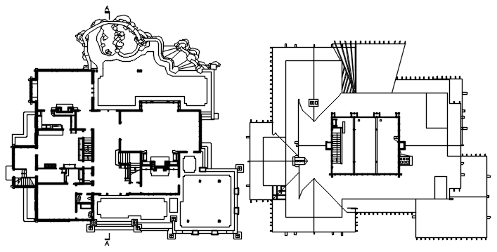 Plan of bungalow design in AutoCAD