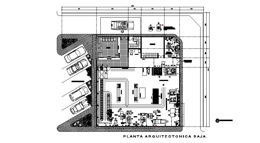 Plan of equipment distribution 29.800mtr x 24.000mtr with detail dimension in dwg file