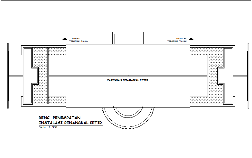 Plan of government office building with tank view dwg file