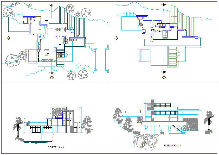 Plan of home with falling water