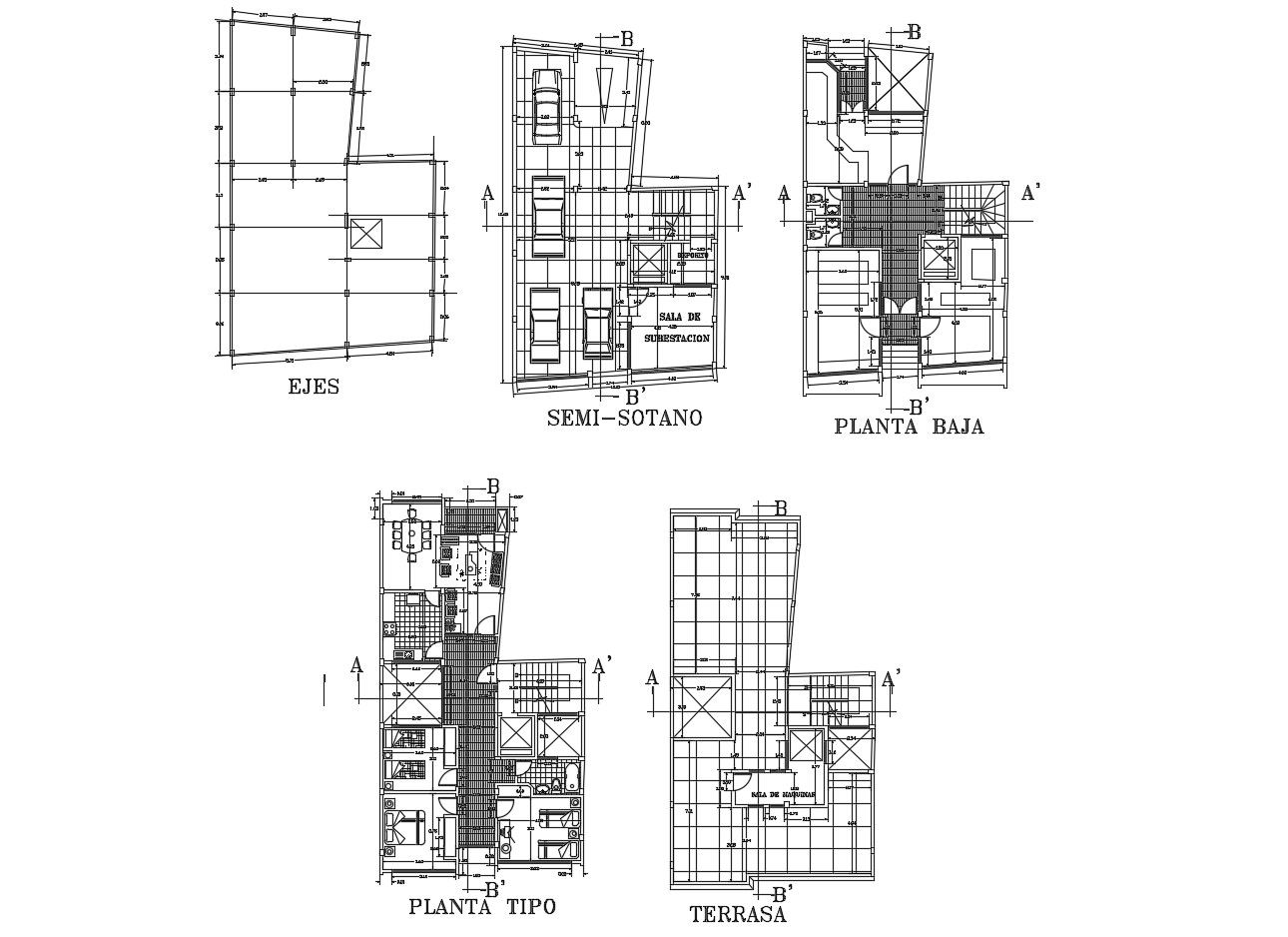 Plan of house 10.10mtr x 16.65mtr with detail dimension in dwg file