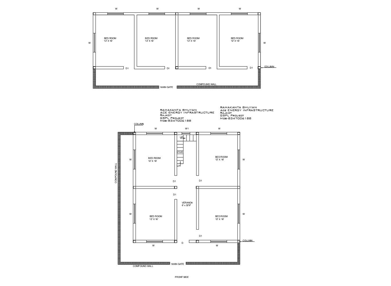 Plan of house 12' x 16' with detail dimension in dwg file which provides