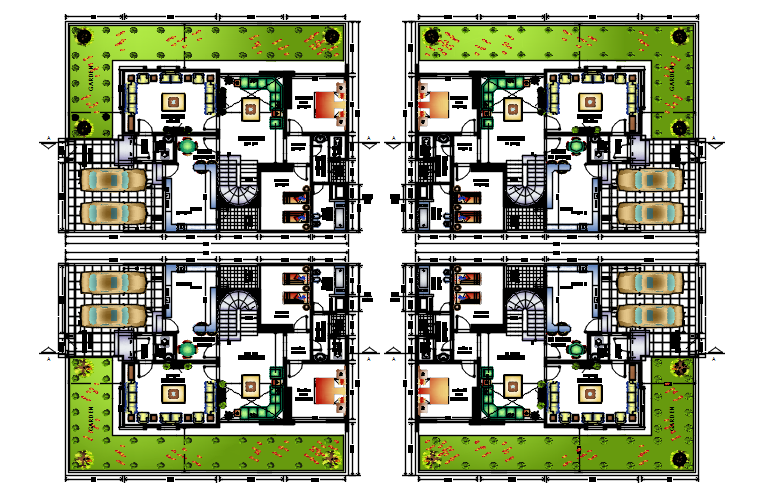 Plan of house 20mttr x 15mtr with detail dimension in AutoCAD