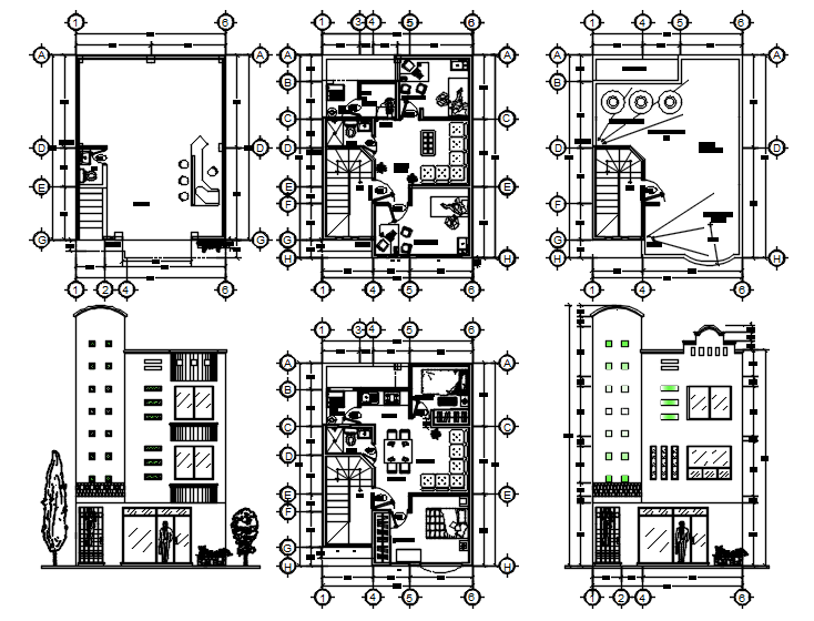 Plan of house 6.50mtr x 8.00mtr with detail dimension in dwg file