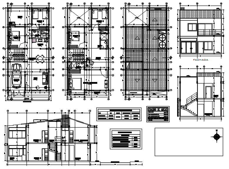 Plan of house 7.00mtr x 14.00mtr with detail dimension in dwg file