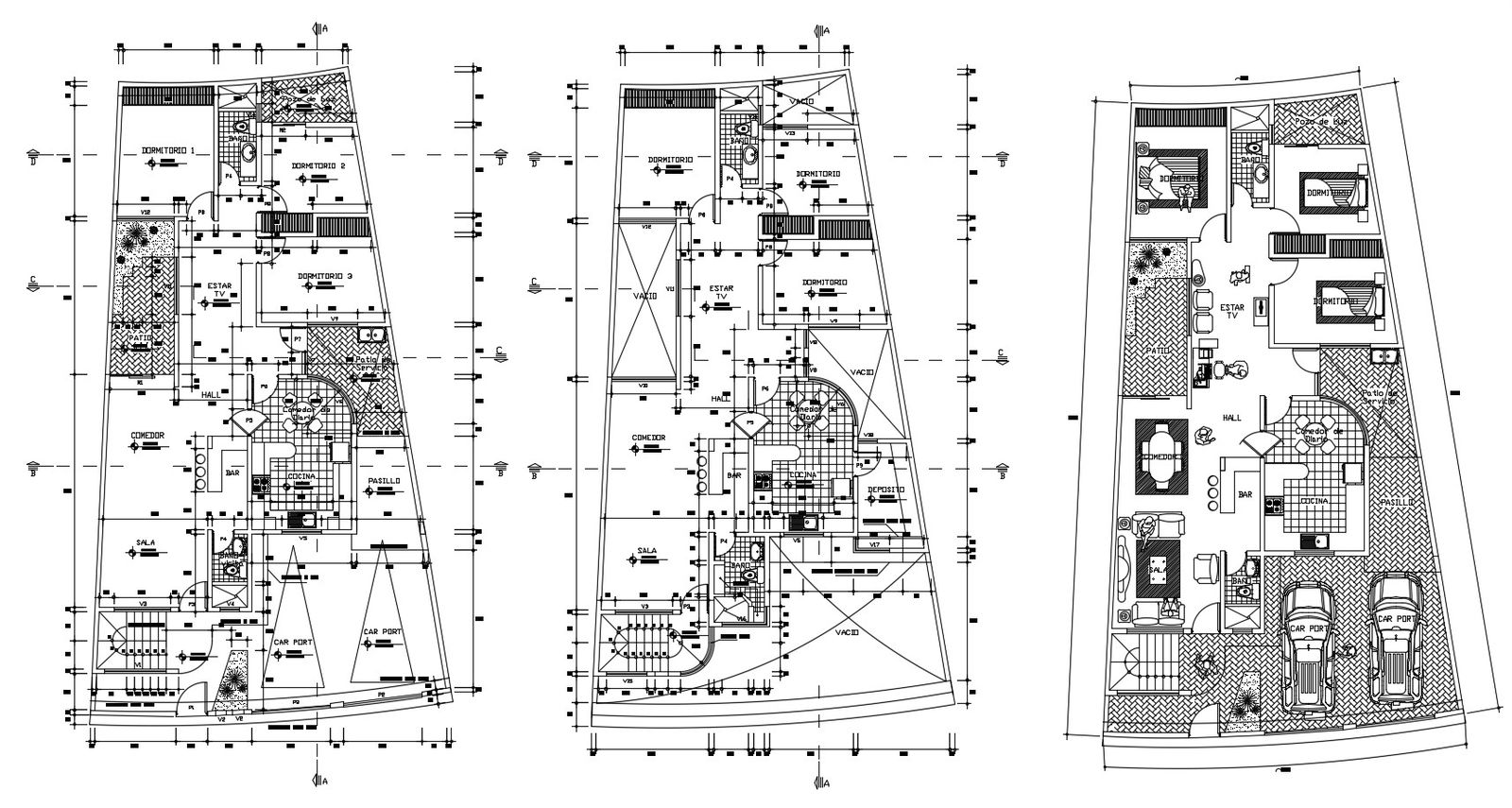 Plan of house 7.25mtr x 20.00mtr with detail dimension in autocad