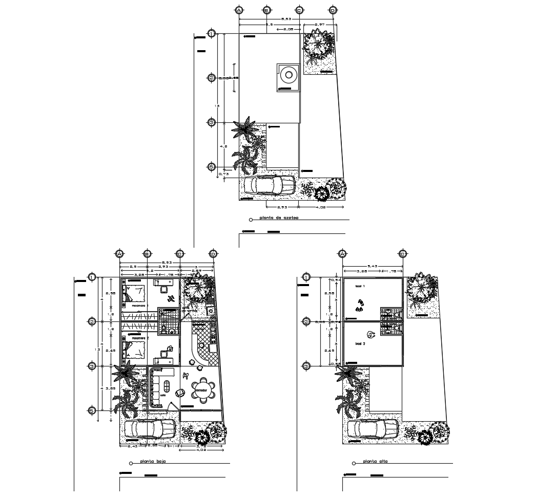 Plan of house 8.53mtr x 13mtr with detail dimension in dwg file