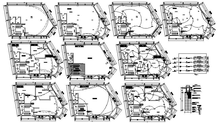 Plan of house 8.90mtr x 8.00mtr with the electric layout in AutoCAD