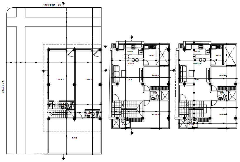 Plan of house design with detail dimension in AutoCAD