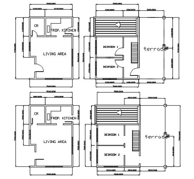 Plan of house design with detail dimension in dwg file 