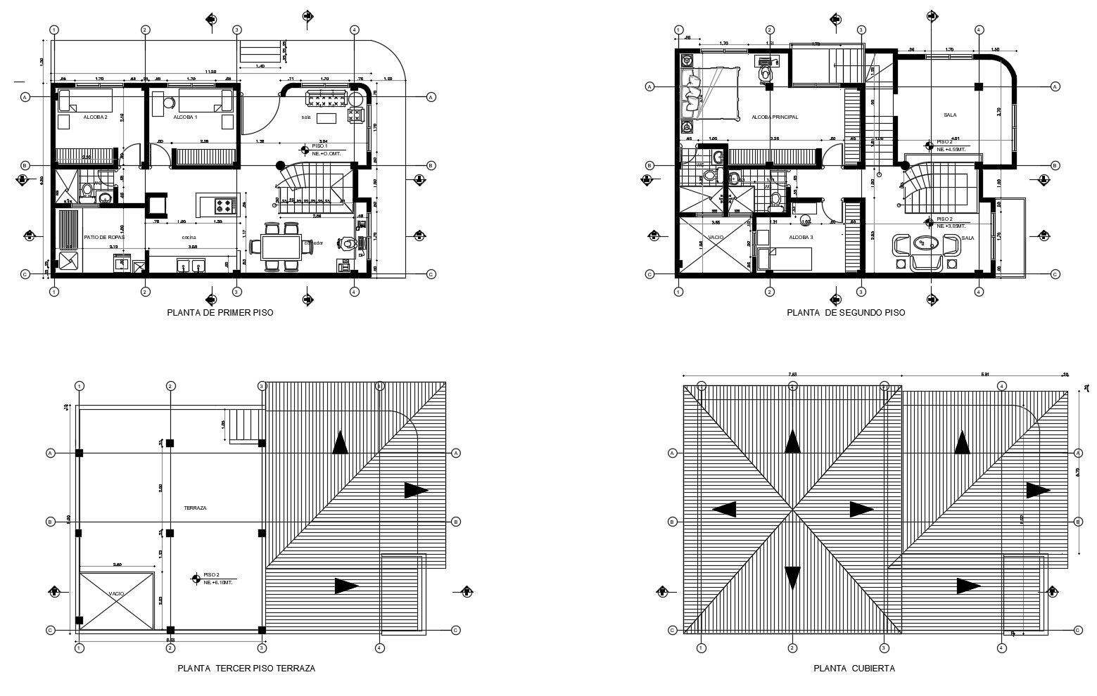 Plan of house design with detail dimension in dwg file