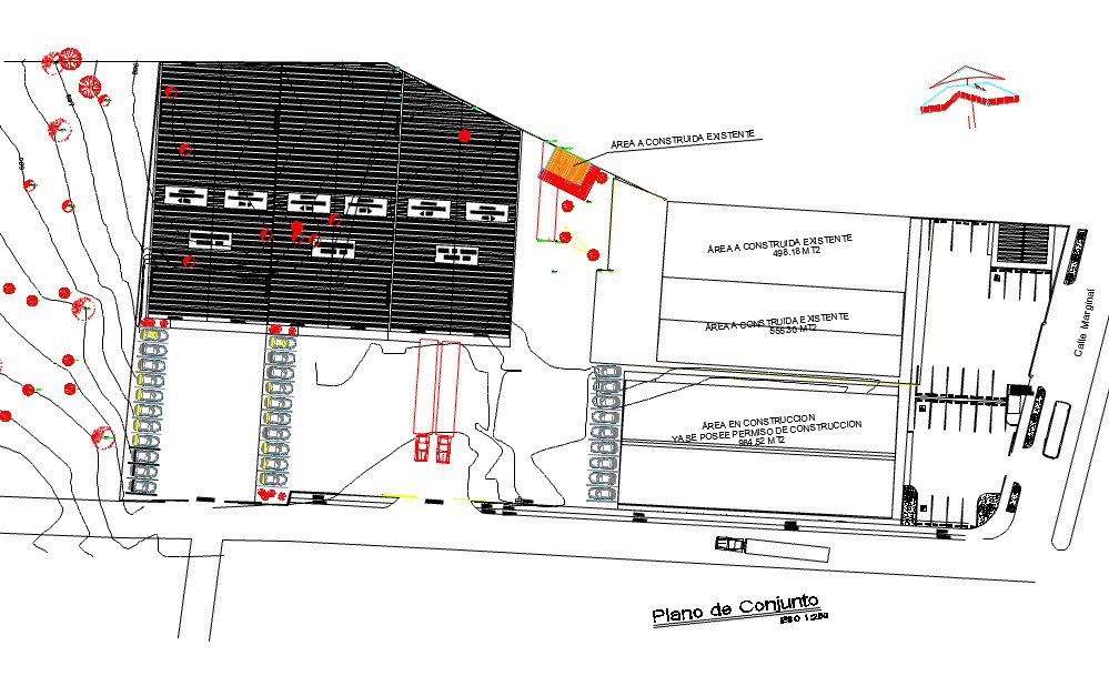 Plan of industrial town ship dwg file
