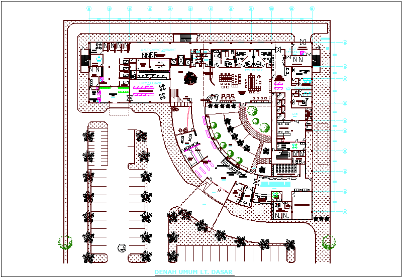 Plan of maternity hospital dwg file
