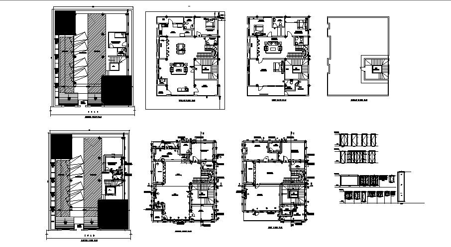 Plan of residential apartment 48' x 59' with detail dimension in dwg file