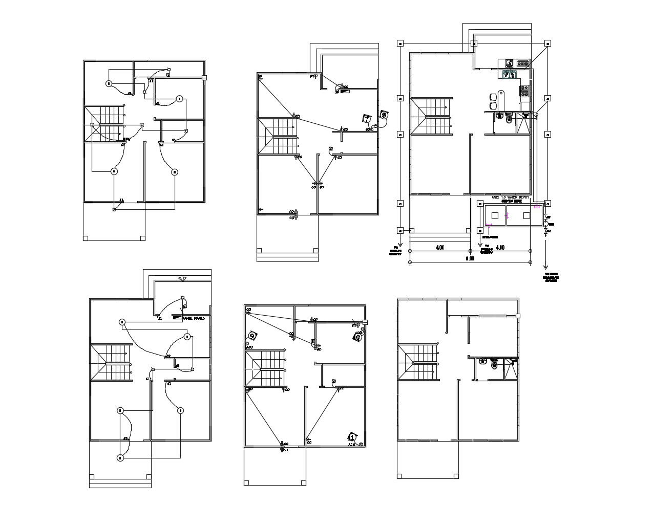 Plan of residential house 8.00mtr x 11.80mtr with detail dimension in AutoCAD