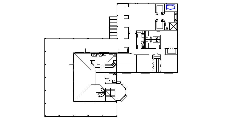 Plan of residential house with detail dimension in autocad