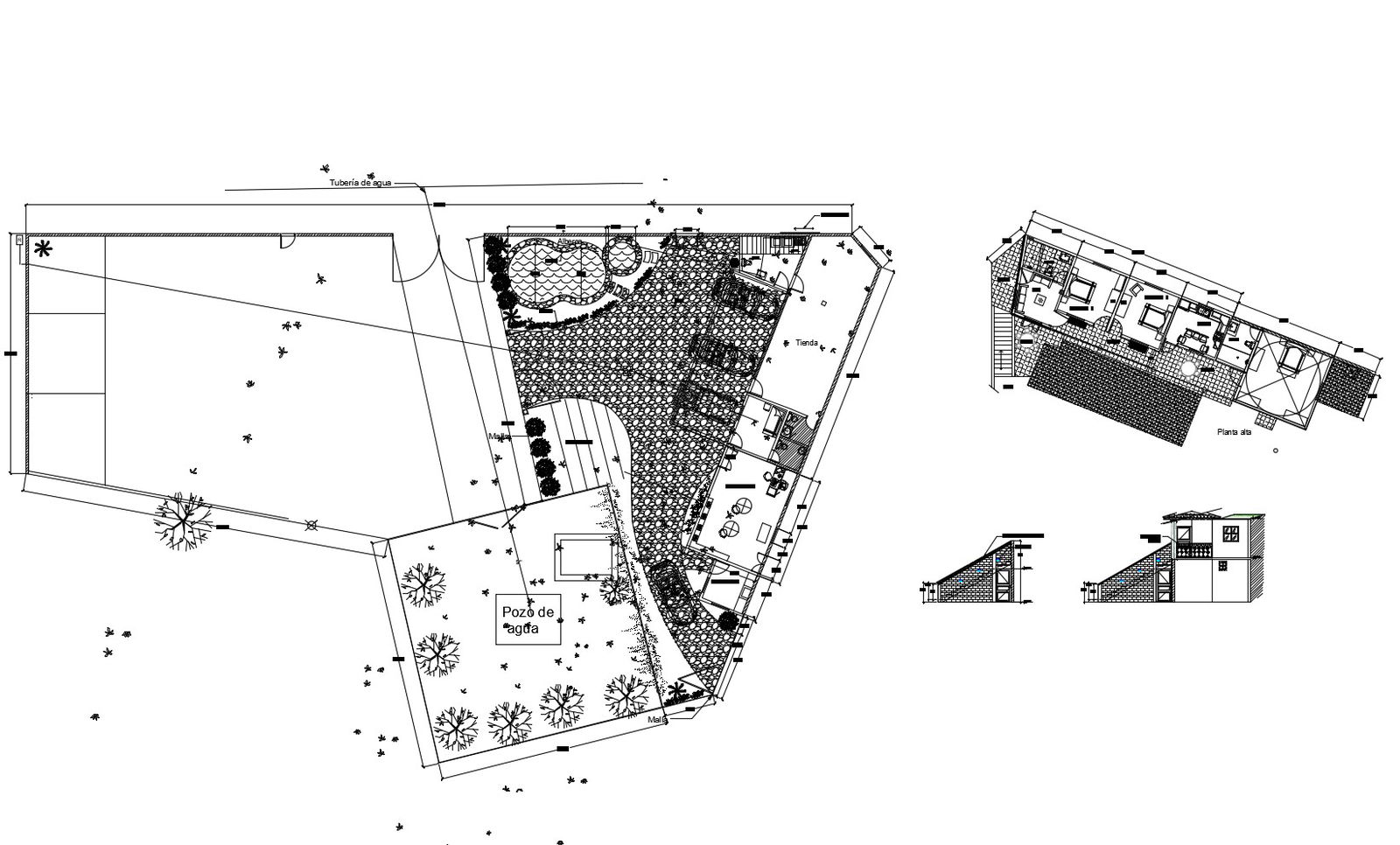 Plan of residential house with detail dimension in dwg file