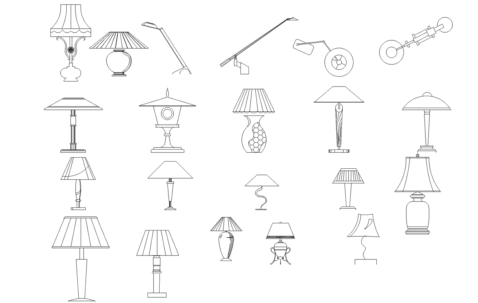 Lamp Block In AutoCAD Drawing