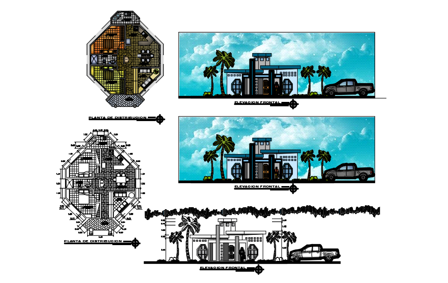 Bungalow House Plan CAD file