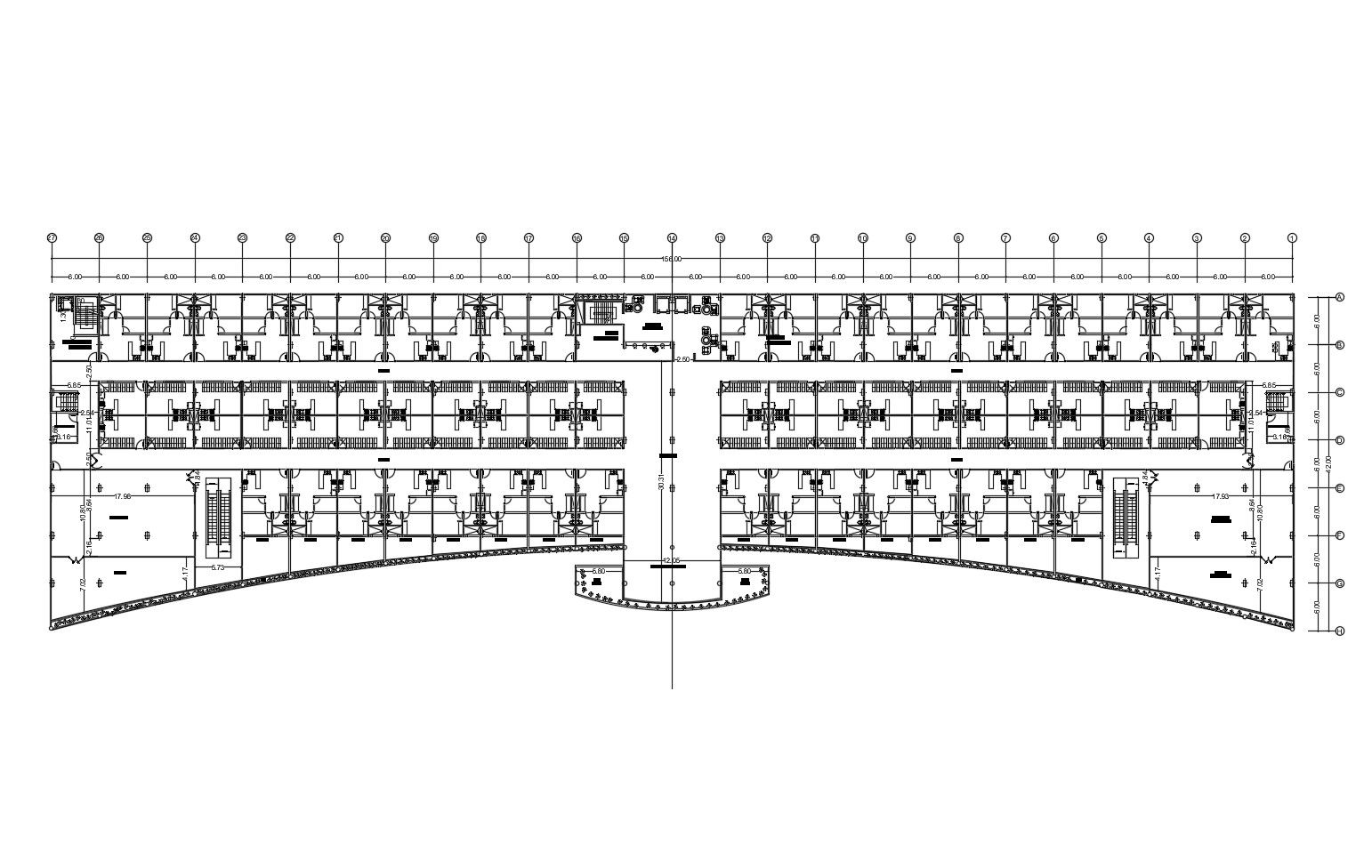 Hotel building plan in AutoCAD file