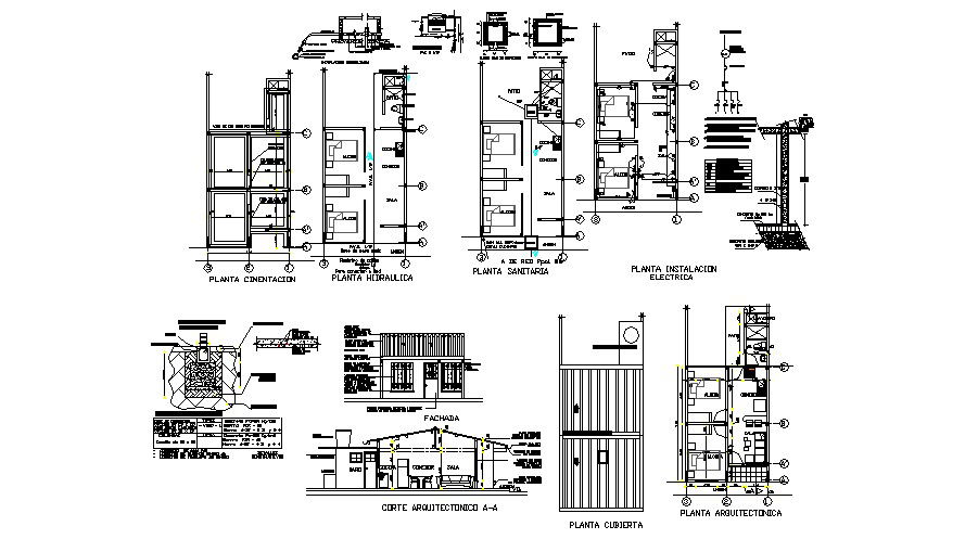 Plan of the house with detail dimension in dwg file