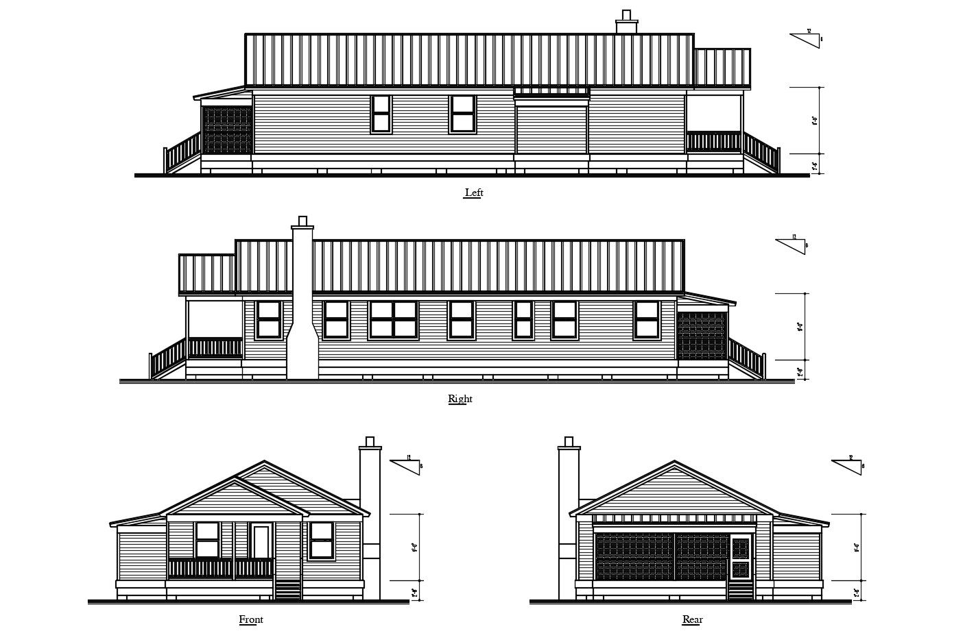 Plan of the house with different elevation in AutoCAD