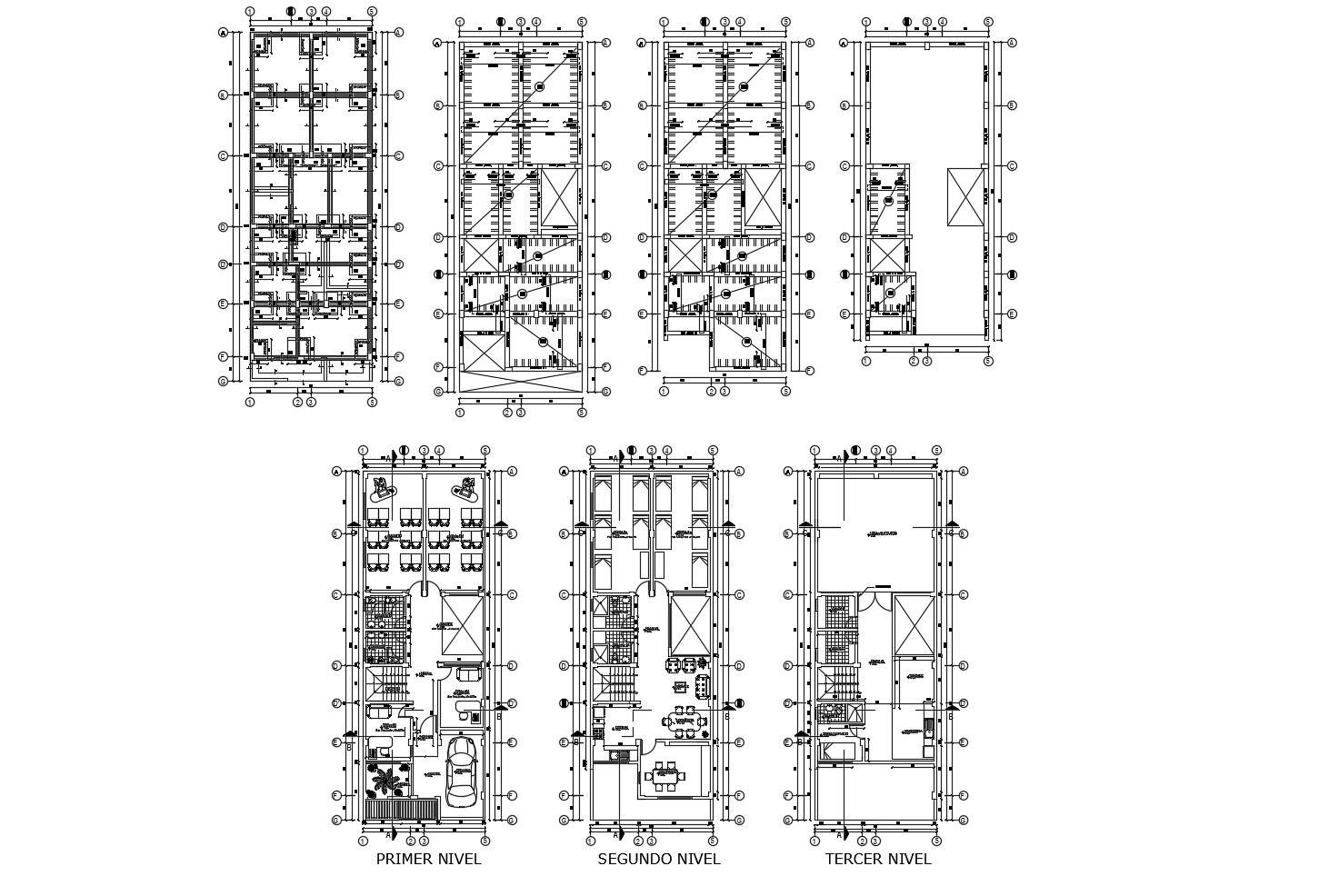 Plan of the house with different elevation in dwg file