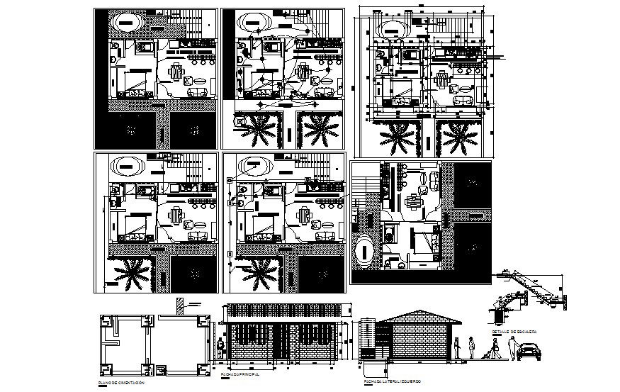 Plan of the house with elevation in dwg file