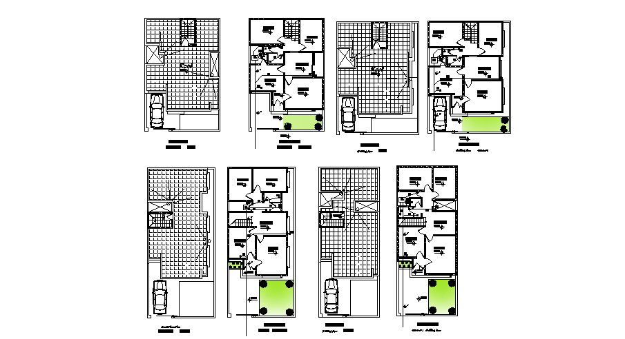 Plan of the penthouse with furniture detail in dwg file