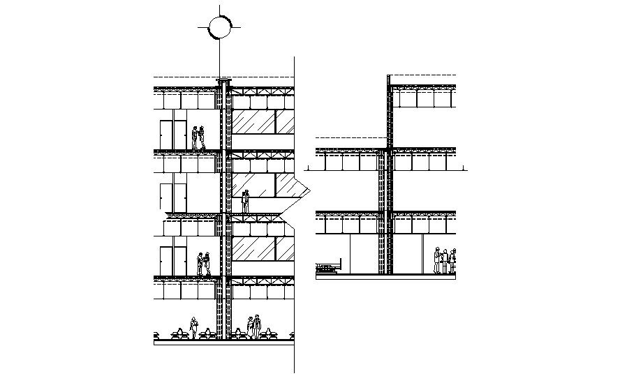 Plan of the restaurant with furniture details in dwg file